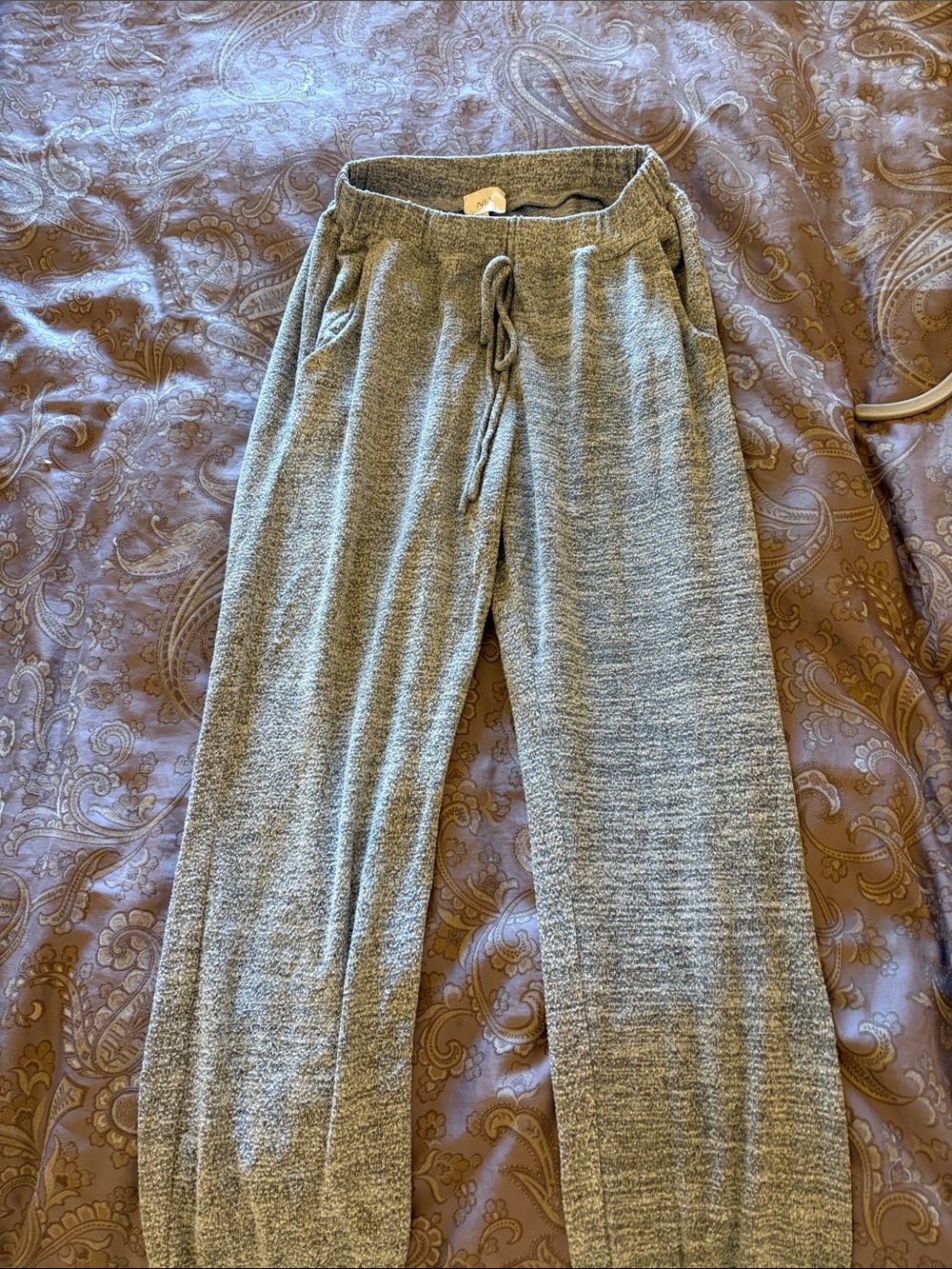 Women's Gray Knit Jogger Pants - Comfortable Lounge Track Pants
